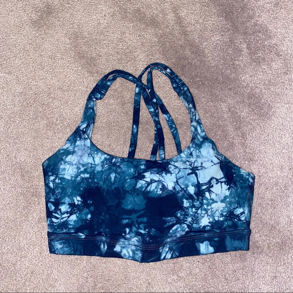 Lululemon blue shibori tie dye energy bra